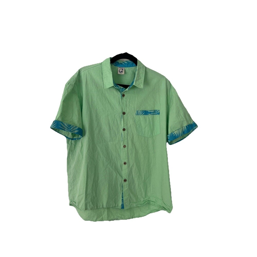 HARDADDY Green Cotton Hawaiian Camp Shirt Men’s Size Large